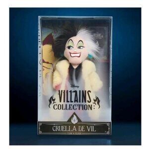 NWT Disney Cruella Da Vil, Villains Collection 13 in Plush Toy, 101 Dalmatians